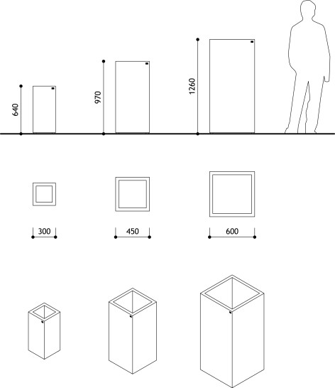 Tower concrete planter M-XL